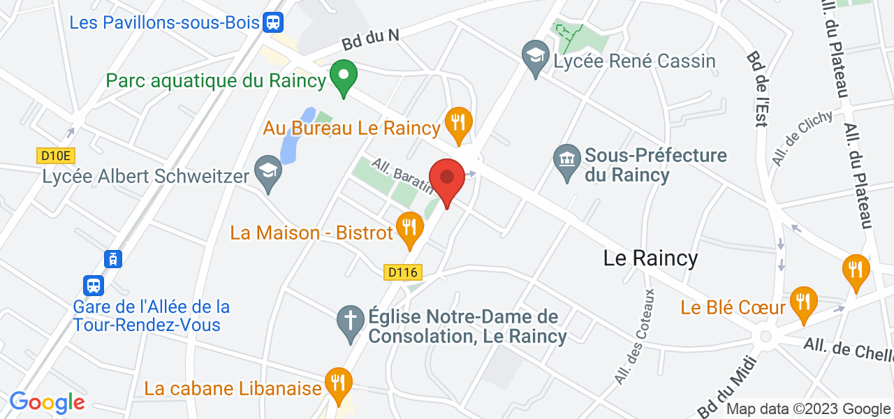 122 Av. de la Résistance, 93340 Le Raincy, France